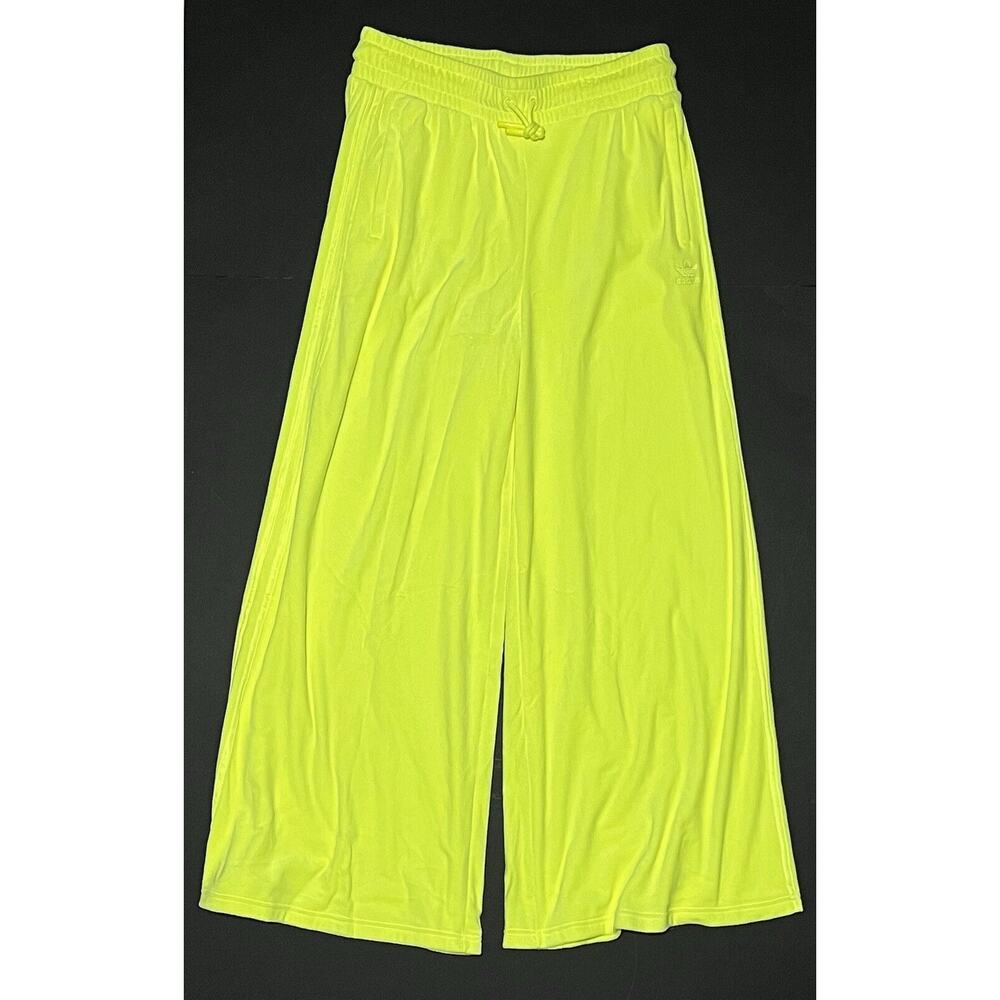 ADIDAS Jeremy Scott Velour Track Pant Wide Leg H50964 Womens Sz XL Solar Yellow